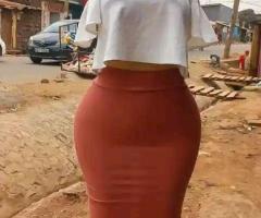 High - Waisted Bodycon Skirt – in Brown & Red